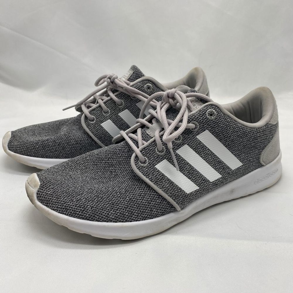 Adidas Gray Cloudfoam Lace Up Sneakers Size 8.5